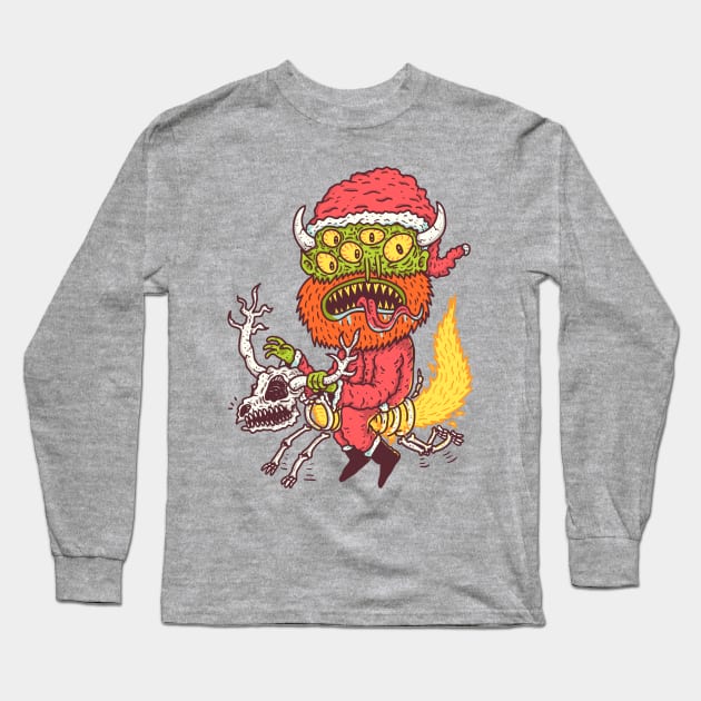 Alien Santa Long Sleeve T-Shirt by hex